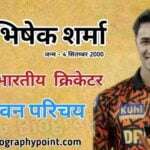 Abhishek Sharma, Abhishek Sharma bio, Abhishek Sharma Biography, Abhishek Sharma Biography In Hindi, Abhishek Sharma Biography: Cricketer, Abhishek Sharma cricketer, Abhishek Sharma Ka Jeevan Parichay, Abhishek Sharma story, Abhishek Sharma Wiki, Age, Agile fielder, All-rounder, Athletes, Biography In English, Comments Sort ascending. Date SEO DetailsSort ascending. Select Abhishek Sharma Biography: Cricketer, Cricket career, Cricket World Cup, Domestic cricket, Emerging talent, Girlfriend, Girlfriend Edit | Quick Edit | Trash | View | Instant Indexing: Submit Page The Biography Point, Height, India U-19, Indian Cricketer, Indian Premier League (IPL), Left-arm orthodox bowler, Left-handed batsman, Power hitter, Punjab, Successful Story, Sunrisers Hyderabad (SRH), Tags, Vijay Hazare Trophy, Wife, Youth sensation